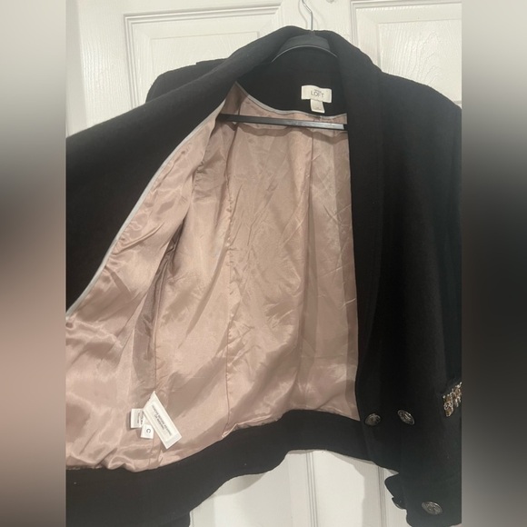 LOFT Ann Taylor Embellished Double Breasted Wool Blazer - Picture 5 of 6